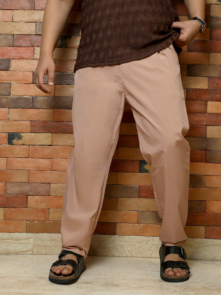 Solid Pleated Tailored Trousers