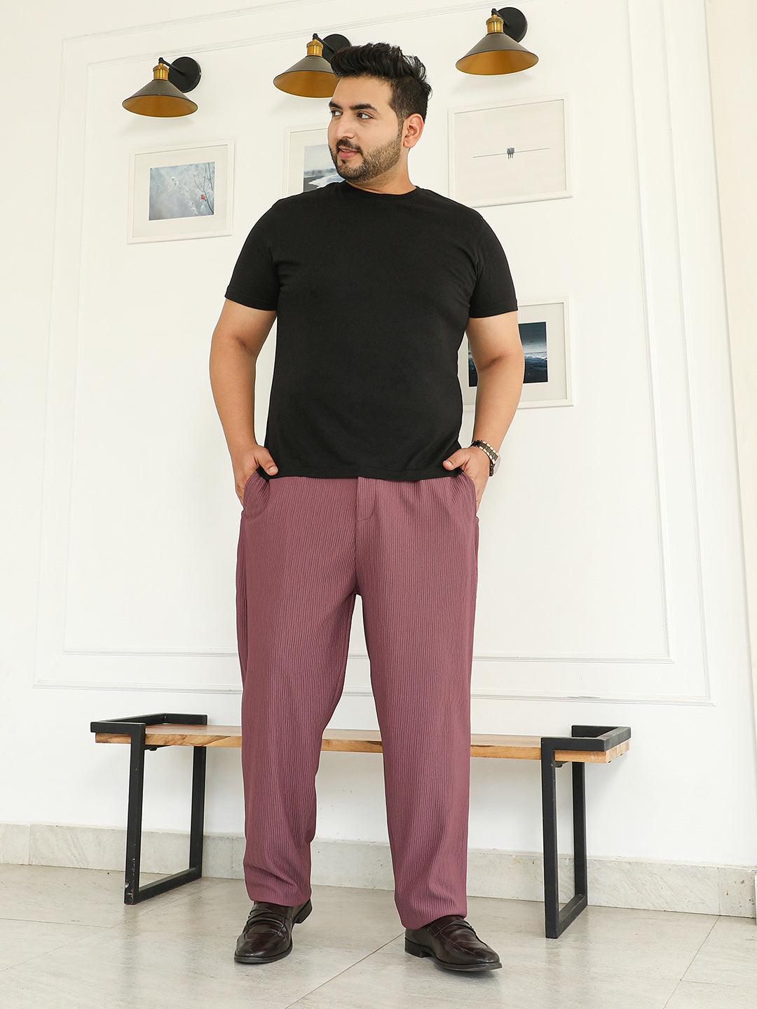 Tactile-Lined Cigrette Trousers