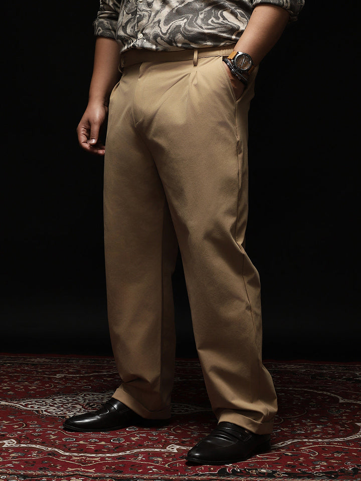 Extended-Waistband Pleated Trousers