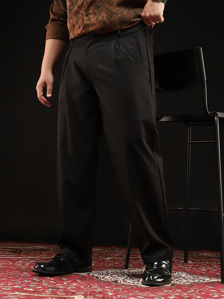 Straight-Fit Pleated Trousers
