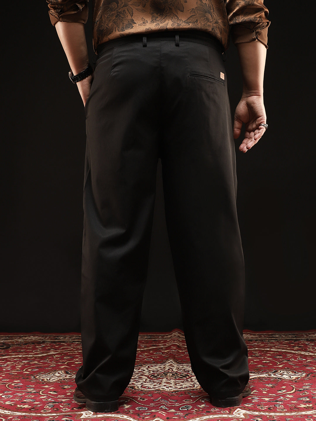 Straight-Fit Pleated Trousers