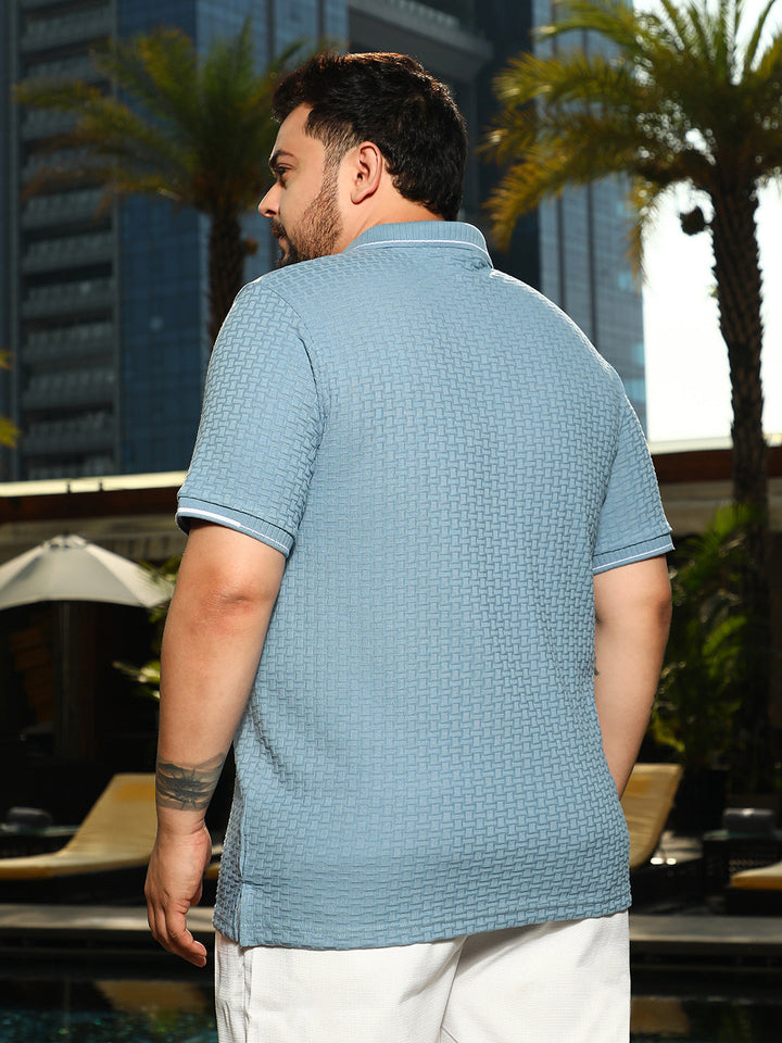 Interweave-Textured Polo T-Shirt