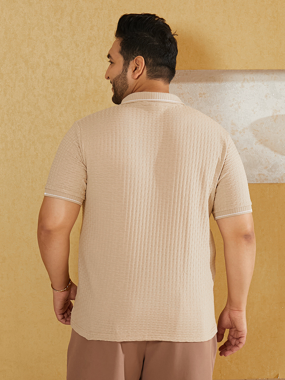 Interweave-Textured Polo T-Shirt