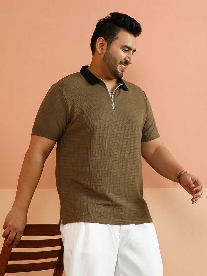 Oblique-Block Polo T-Shirt
