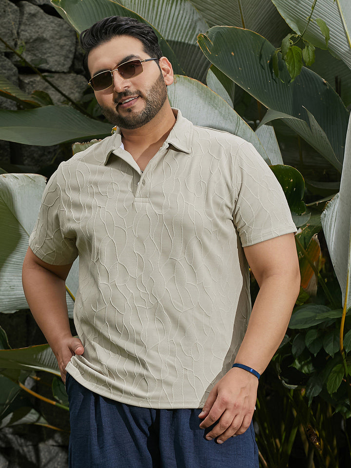 Veined-Tactile Polo T-Shirt
