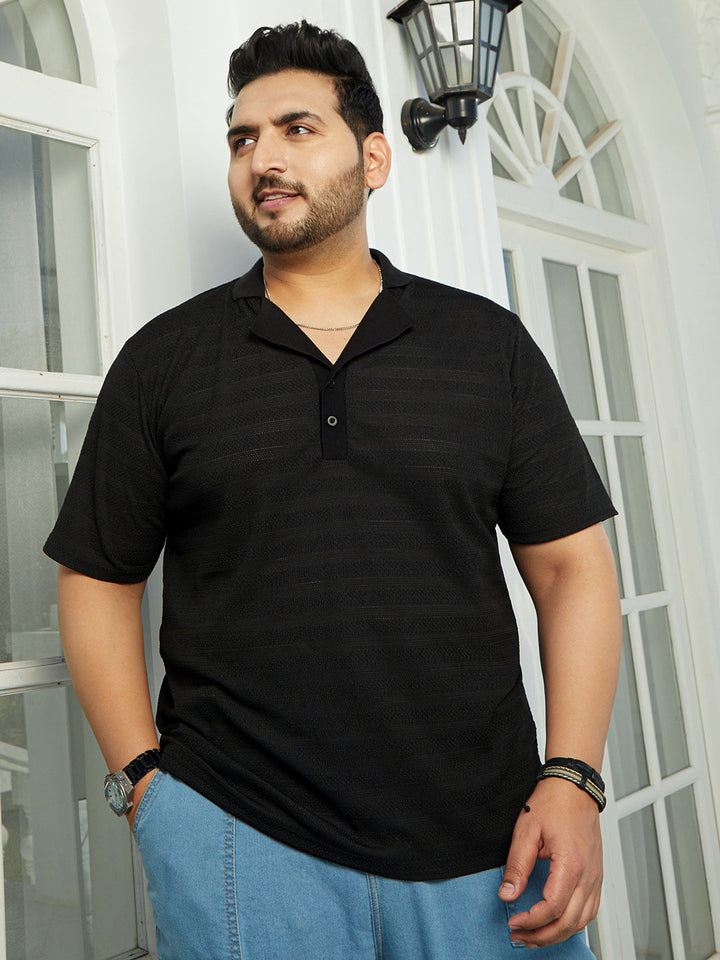 Panel-Tactile Cuban Polo T-Shirt