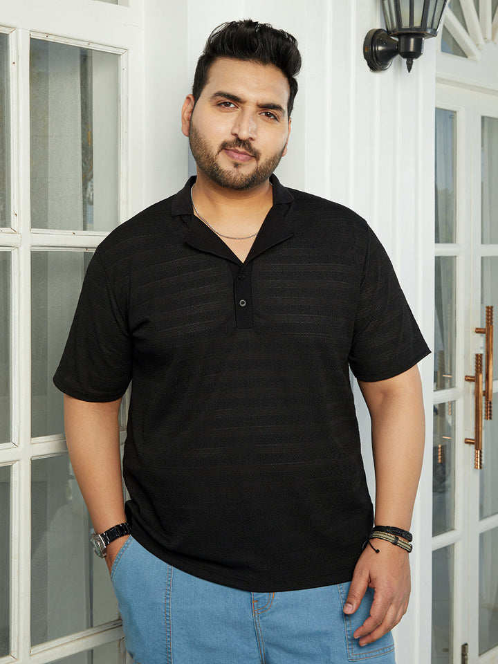 Panel-Tactile Cuban Polo T-Shirt