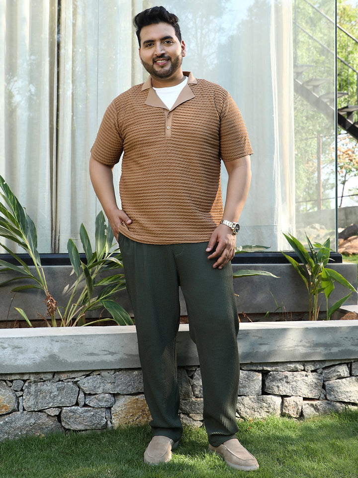 Crease-Tactile Cuban Polo T-Shirt