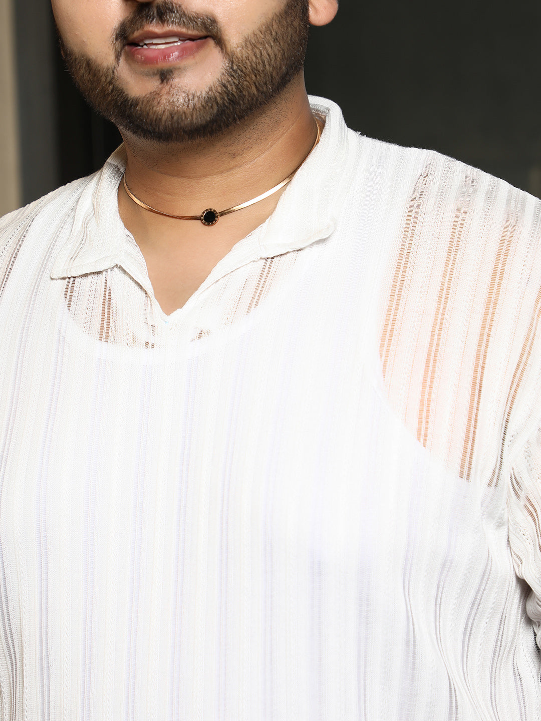 Duo-Striped Relaxed Polo T-Shirt