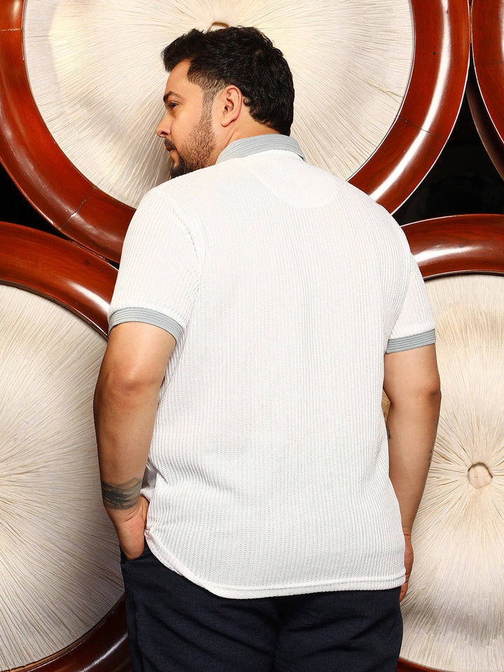 Contrast Ribbed Polo T-Shirt