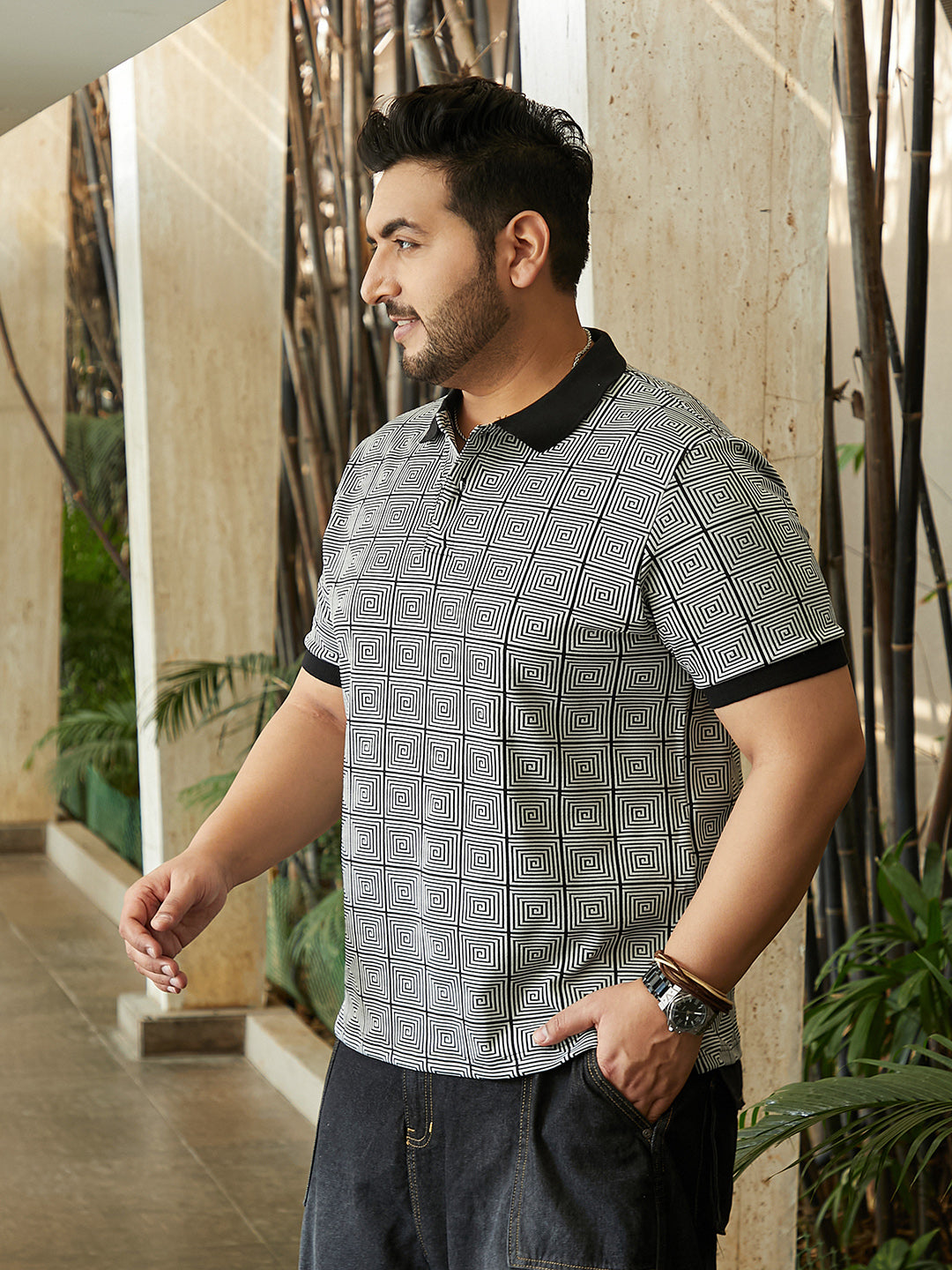 Optical-Illusion Polo T-Shirt