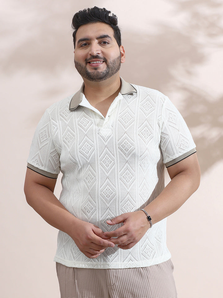 Contrast Rhombus Polo T-Shirt