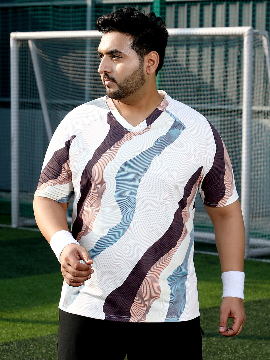 Abstract-Motif Activewear T-Shirt