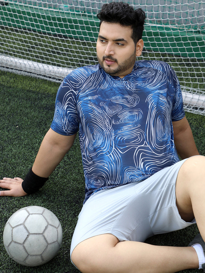 Swirl-Lined Activewear T-Shirt