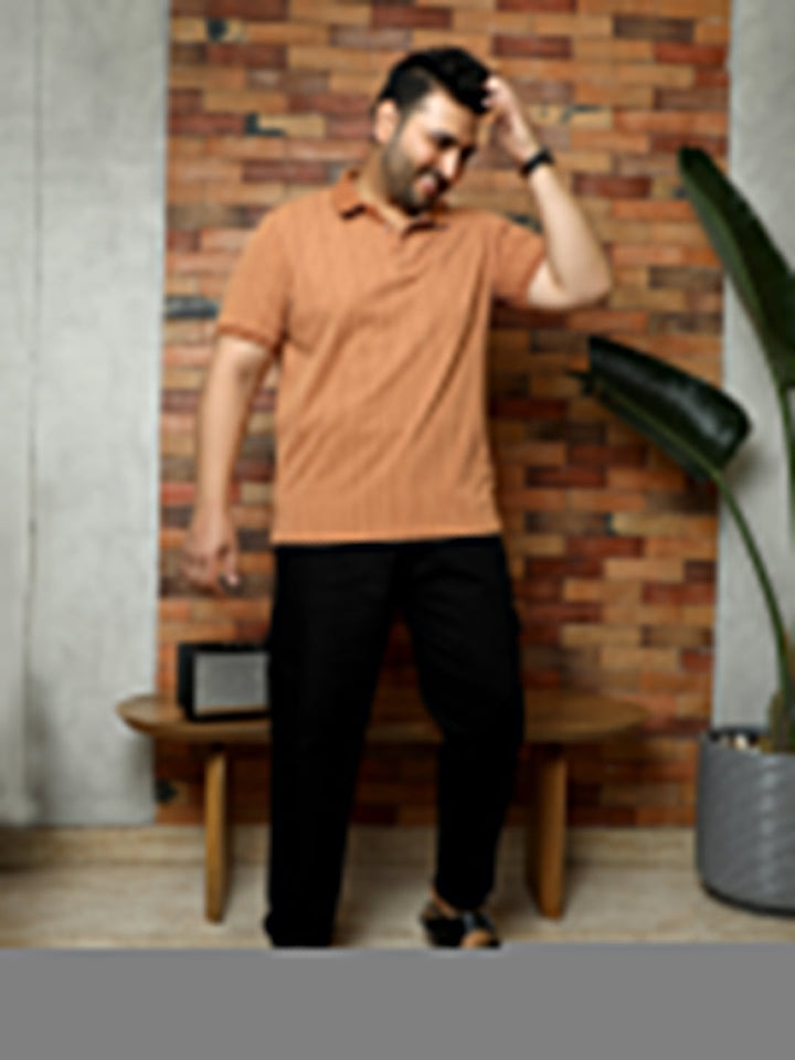 Geometric-Folk Knitted Polo T-Shirt