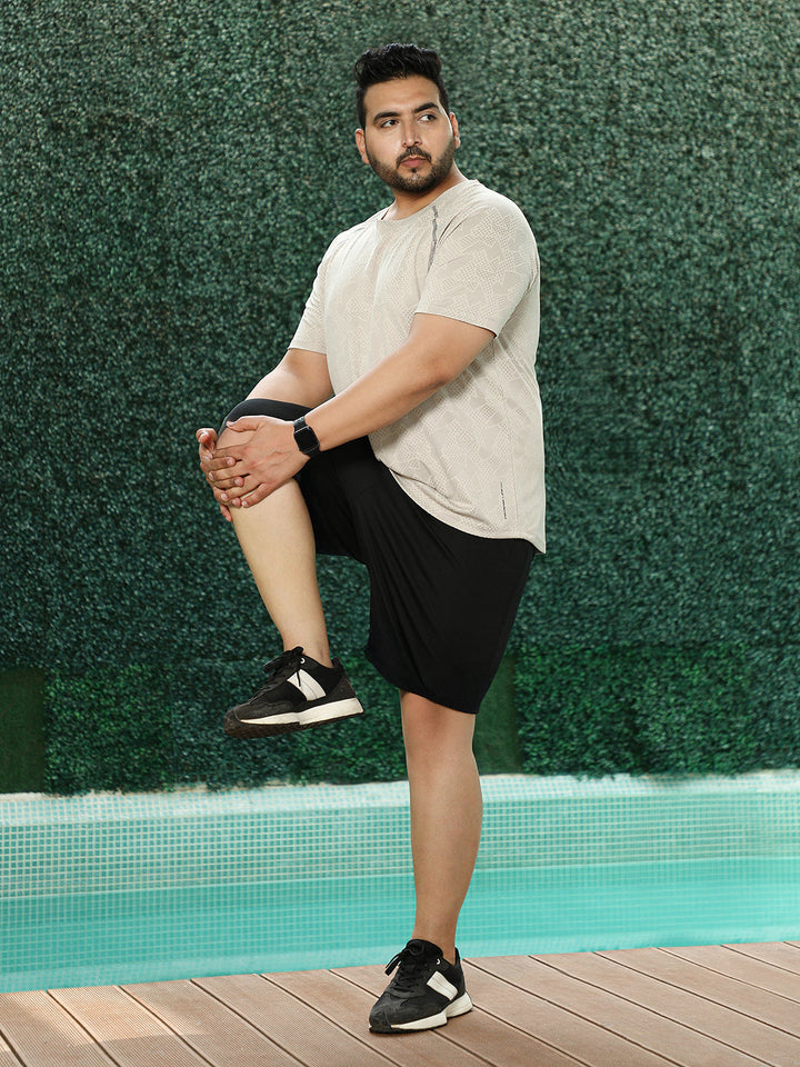 Abstract-Imprint Activewear T-Shirt