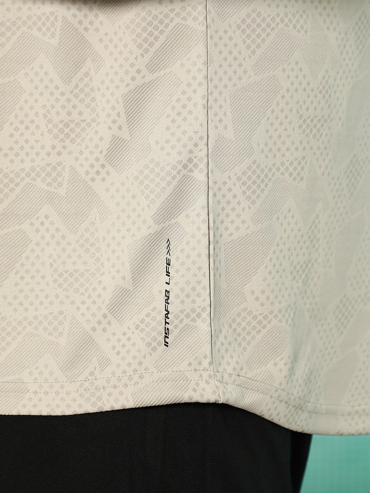 Abstract-Imprint Activewear T-Shirt