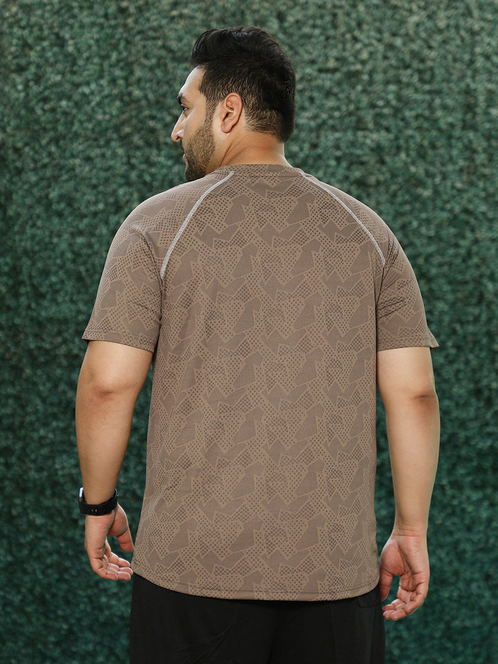 Abstract-Imprint Activewear T-Shirt