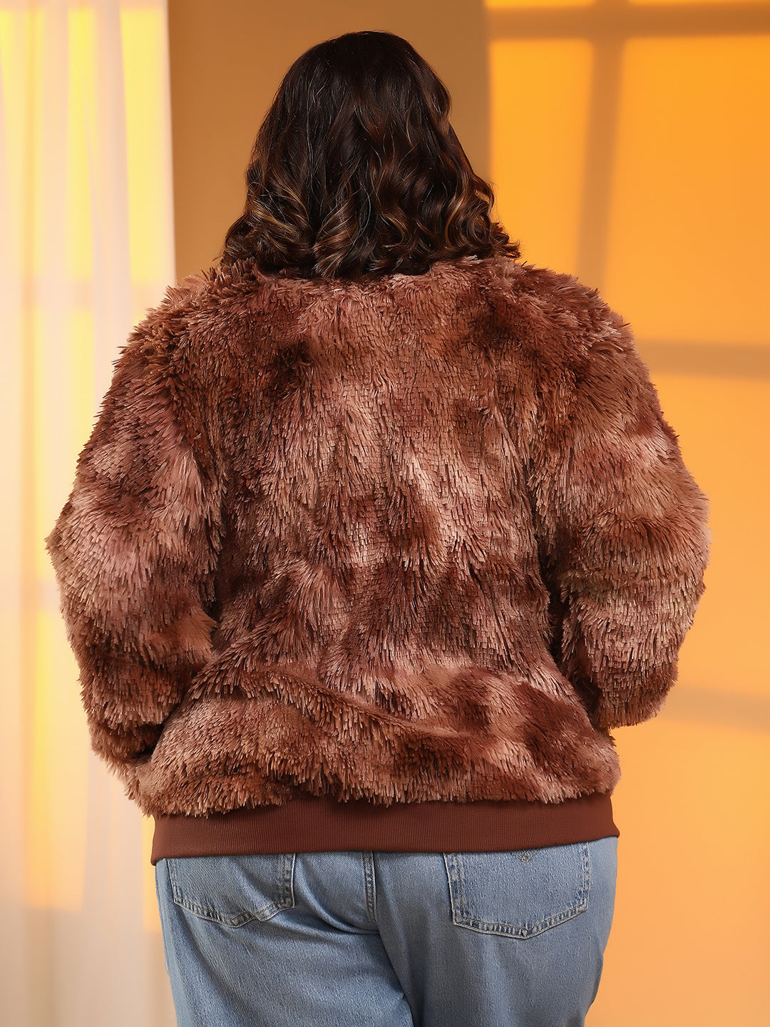 Faded Faux Fur Jacket