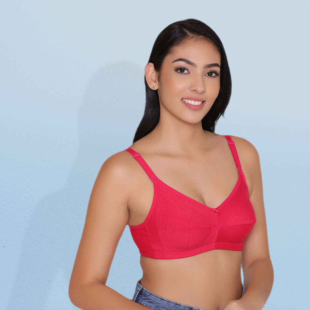 Women's Non Padded Non Wired Full Coverage Bra with No Spillage-ELSA