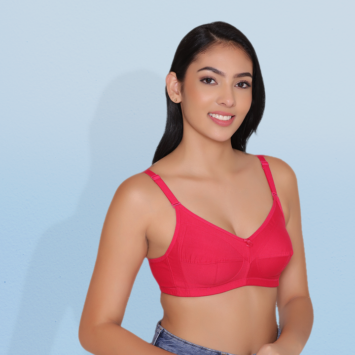 Women's Non Padded Non Wired Full Coverage Bra with No Spillage-ELSA