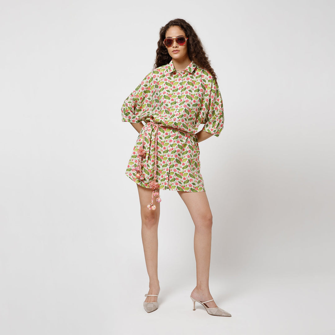 Lotus Print Kaftan Top