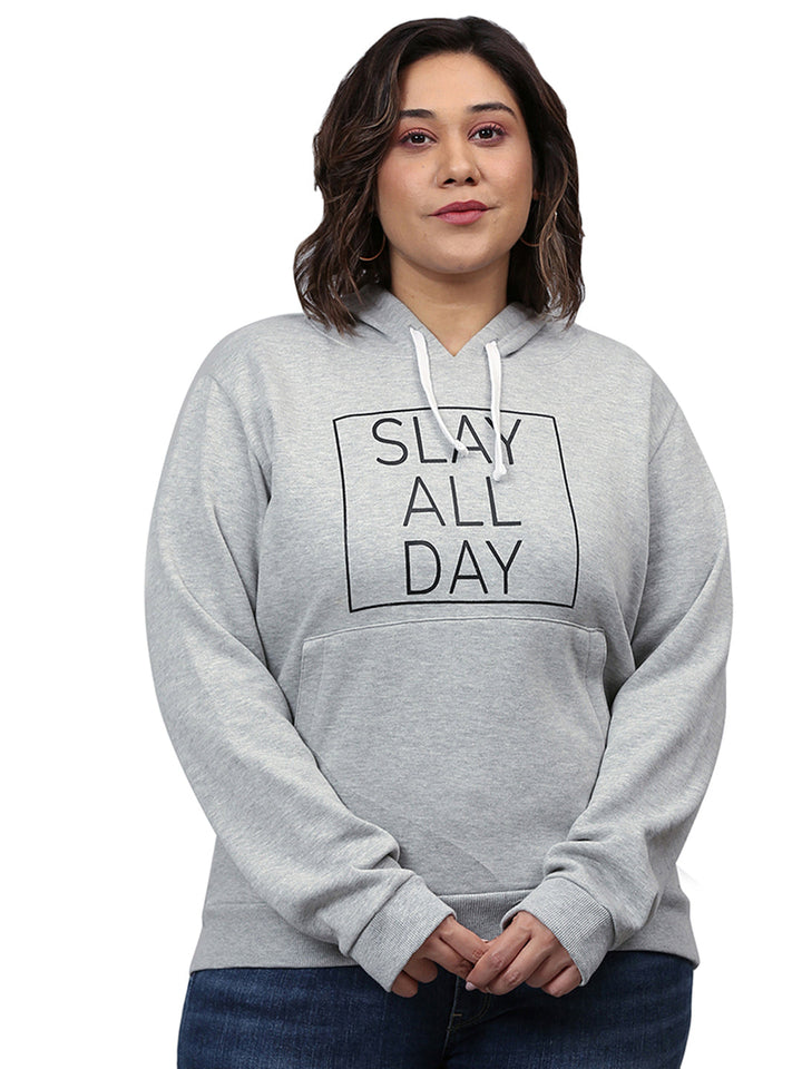 Printed Casual Hooded Sweatshirt