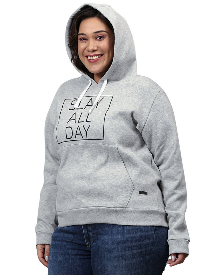 Printed Casual Hooded Sweatshirt