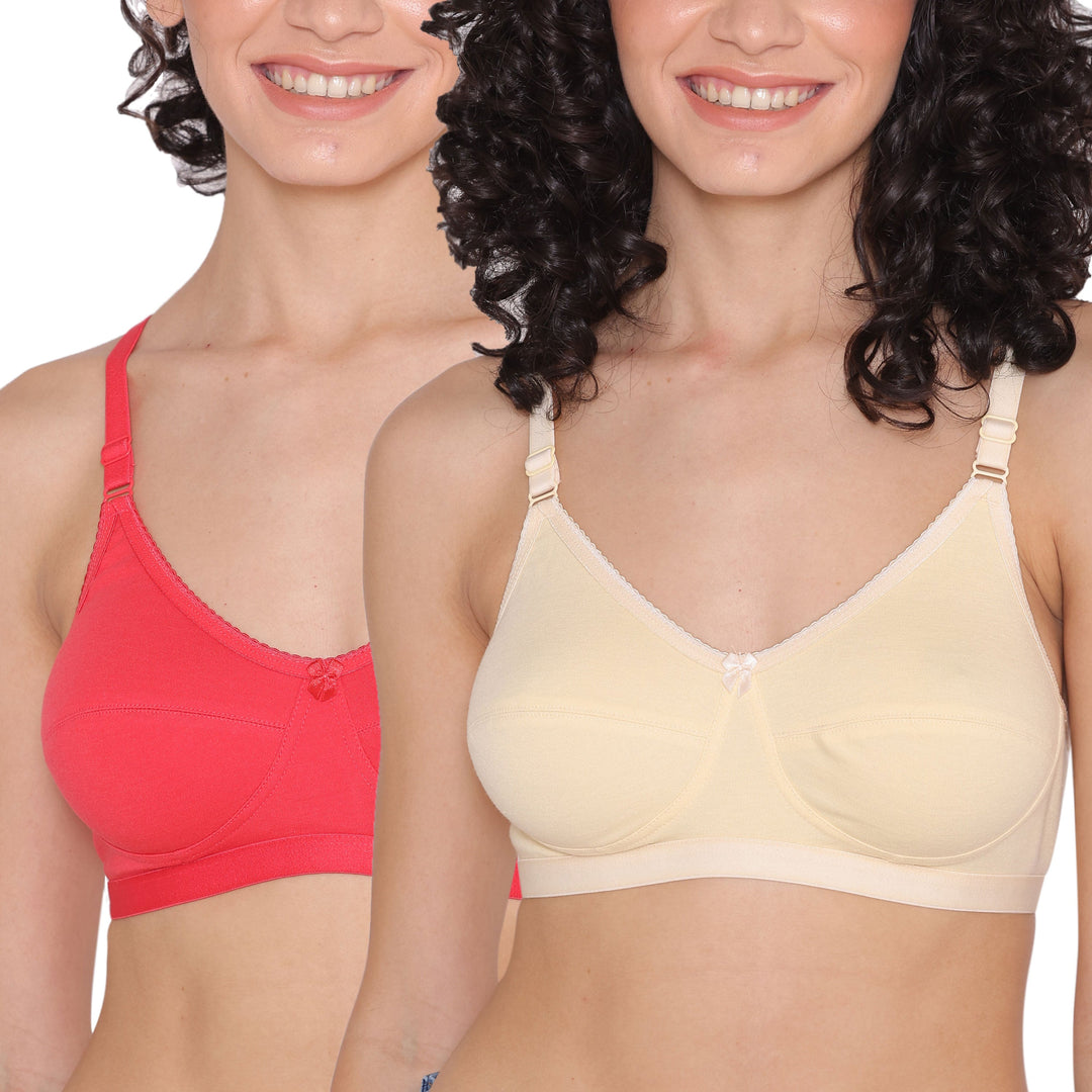 Women's Non Padded Non-Wired Regular Bra-RIO Combo of 2