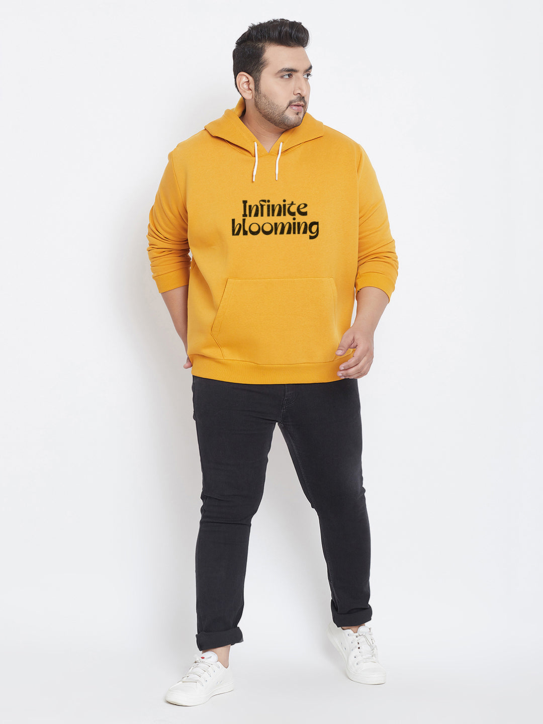 Solid Full Sleeve Hooded Casual Sweatshirt