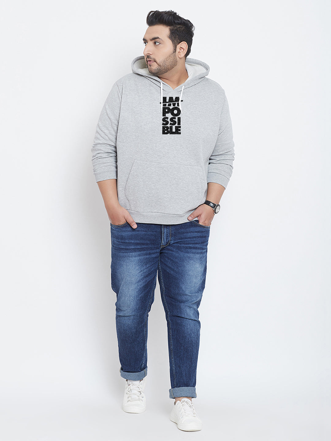Printed Stylish Casual Winter Hooded Sweatshirt