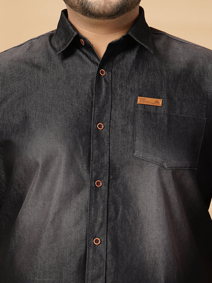 Plus Size Men Opaque Casual Shirt