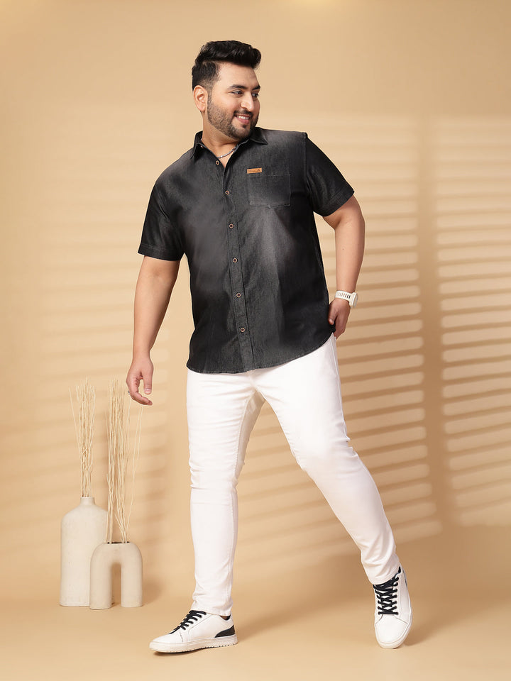Plus Size Men Opaque Casual Shirt