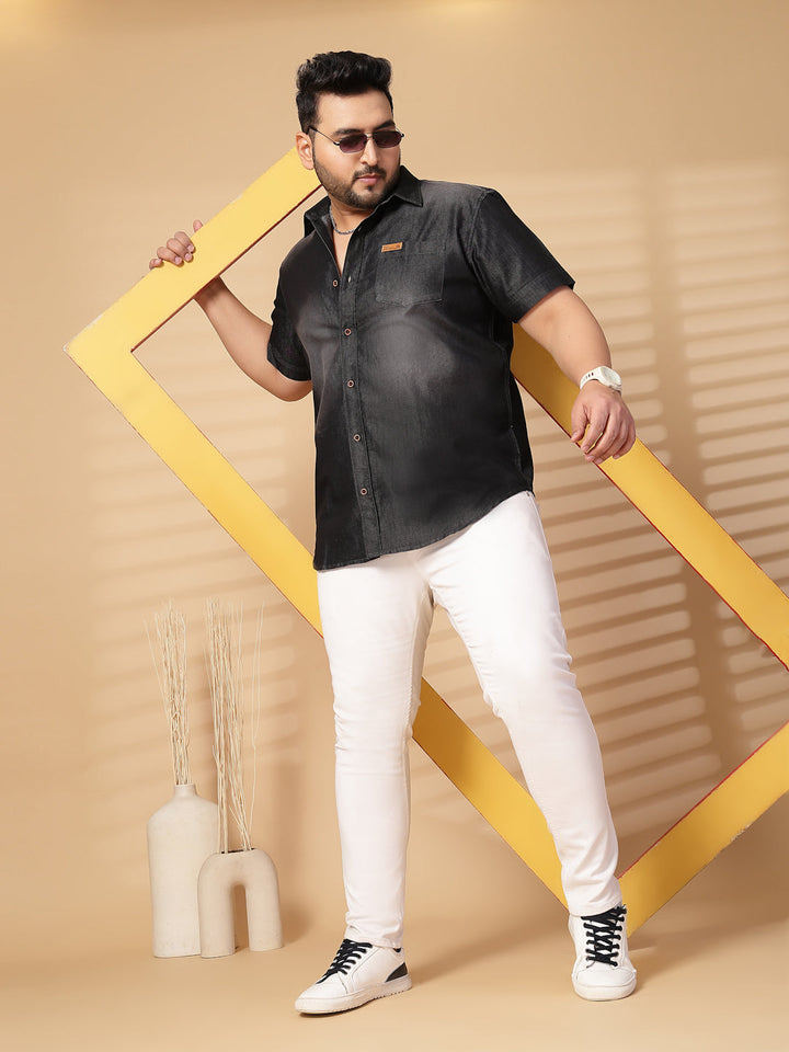 Plus Size Men Opaque Casual Shirt