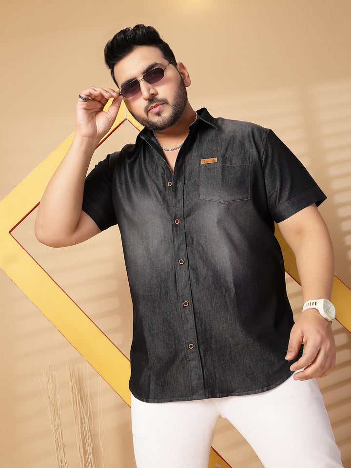 Plus Size Men Opaque Casual Shirt