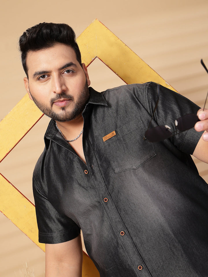Plus Size Men Opaque Casual Shirt