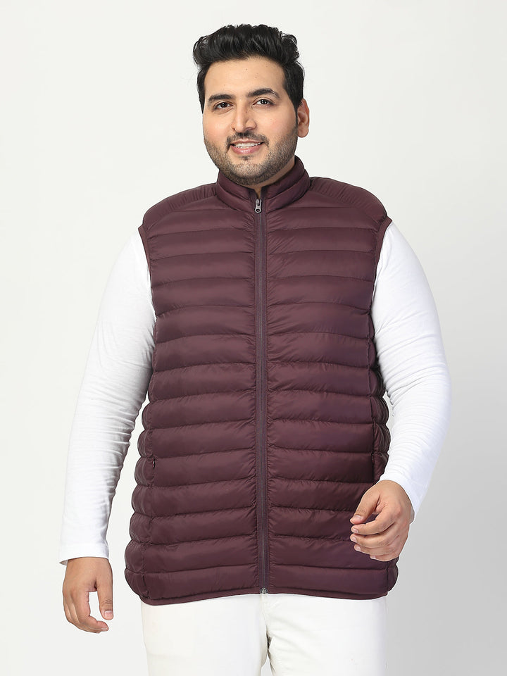 Plus Size Men  Stand Collar Puffer Jacket