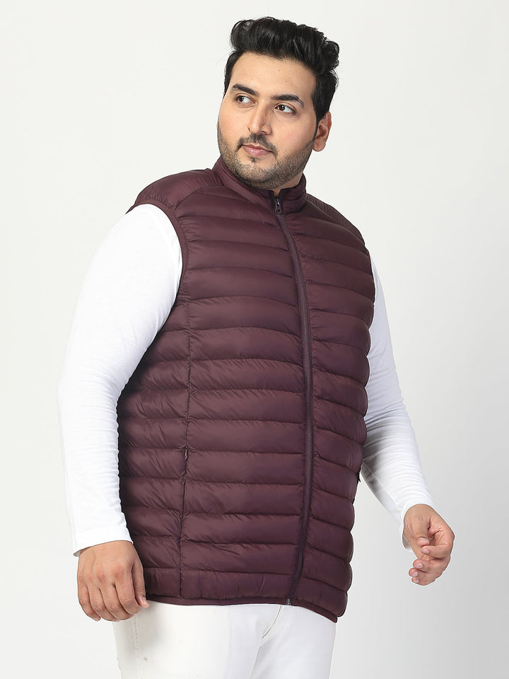 Plus Size Men  Stand Collar Puffer Jacket
