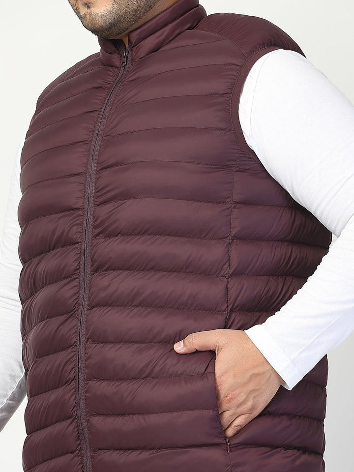 Plus Size Men  Stand Collar Puffer Jacket