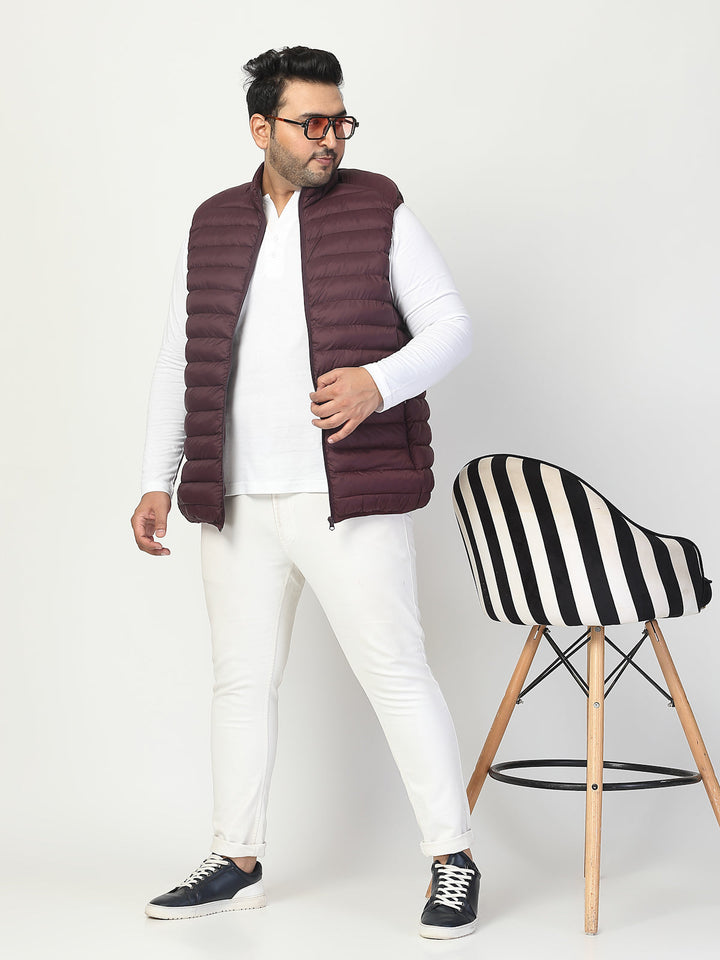 Plus Size Men  Stand Collar Puffer Jacket