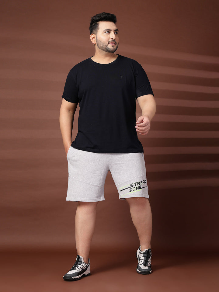 Plus Size Men Grey Regular Fit Shorts