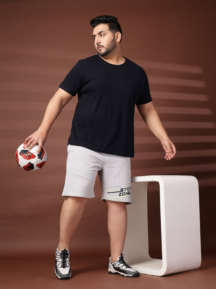 Plus Size Men Grey Regular Fit Shorts