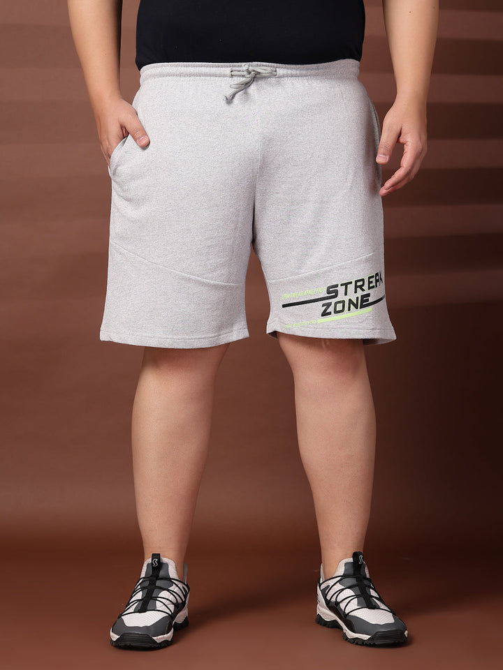 Plus Size Men Grey Regular Fit Shorts