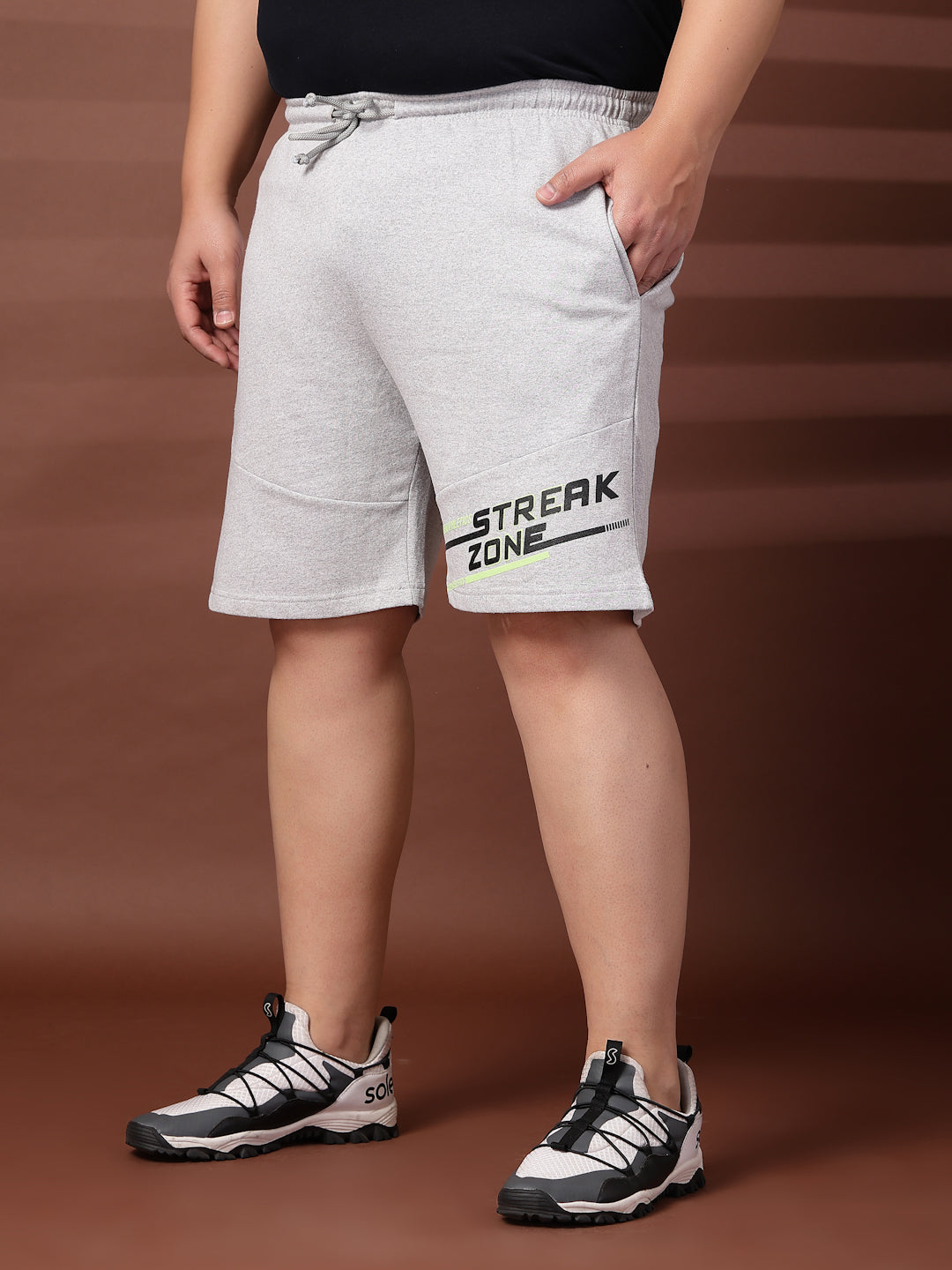 Plus Size Men Grey Regular Fit Shorts