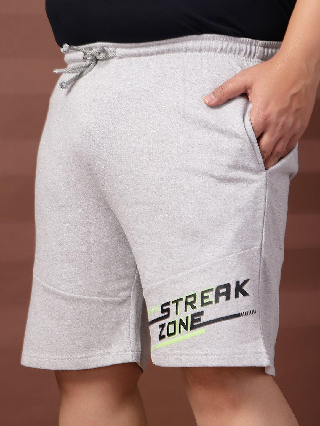 Plus Size Men Grey Regular Fit Shorts