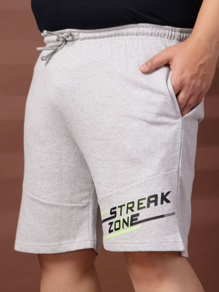 Plus Size Men Grey Regular Fit Shorts
