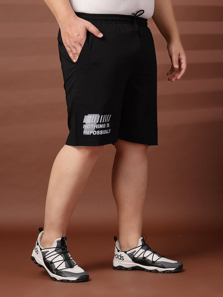 Plus Size Men  Mid-Rise Stretchable Shorts