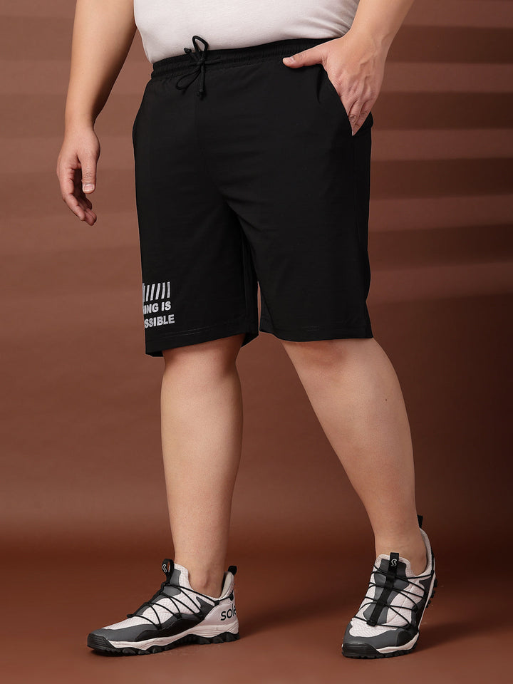 Plus Size Men  Mid-Rise Stretchable Shorts