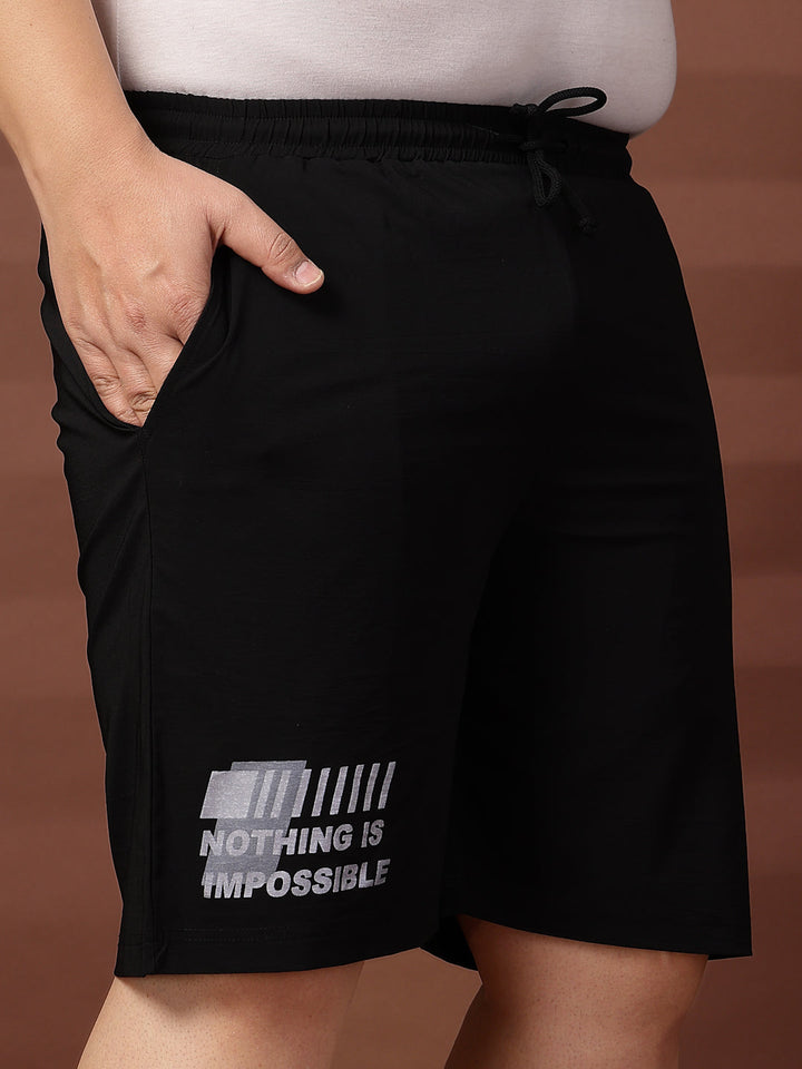 Plus Size Men  Mid-Rise Stretchable Shorts