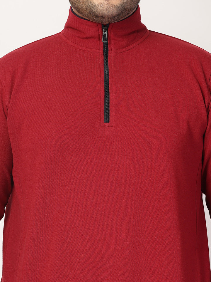 Plus Size Maroon Typography Cotton Pullover Sweatshirt
